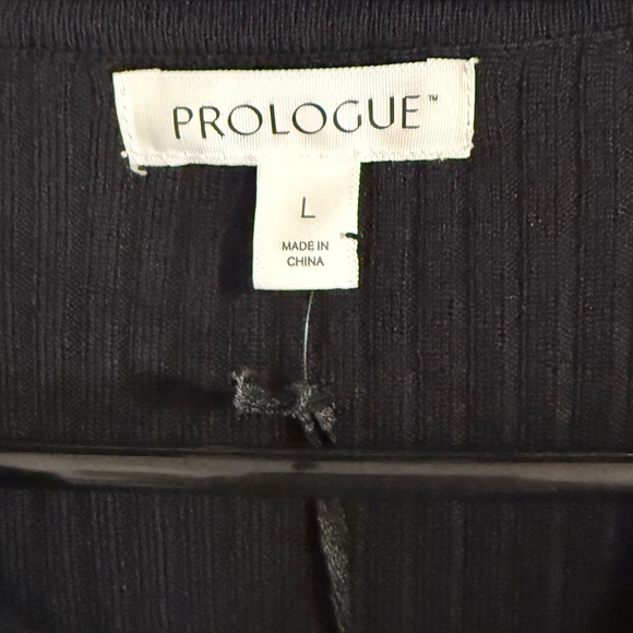 Prologue Black Ribbed Stretch Collared Top - Picture 3 of 6